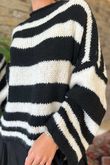 Made in Italy Big Softie Stripe Shortie Knit Black